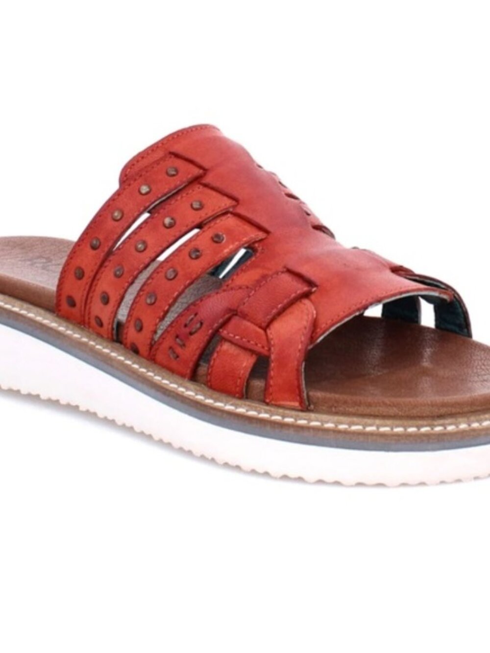 BED/STU ROAN Pine Monarch Leather Platform Slide Sandals SZ 9 Boho